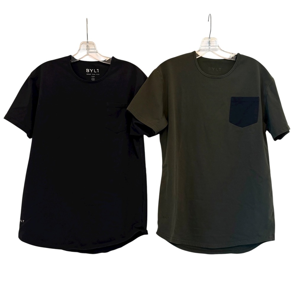 BYLT Basics Men's Short Sleeve Pocket Tees - Black & Olive